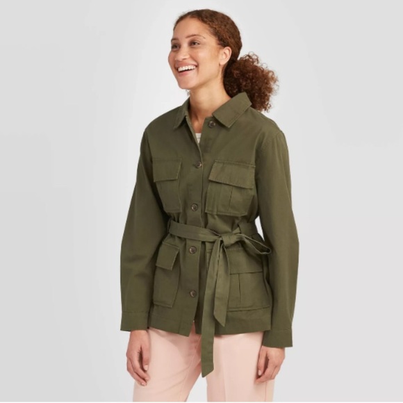 a new day Jackets & Blazers - A New Day Jacket | Military Cargo Jacket | 💯 cotton | Army Green | size M
